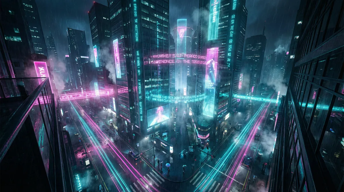 dnf圣骑士装备 竖屏短剧平台首页背景 - 赛博朋克都市夜景